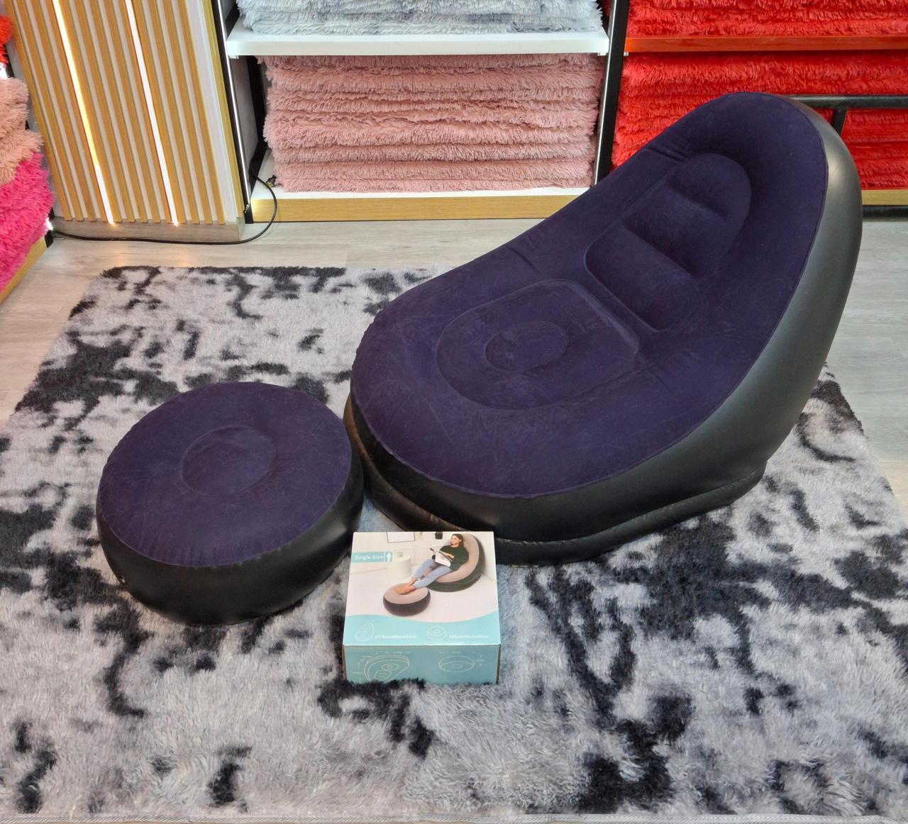 Sofá Inflable con Reposapiés – Comodidad donde la necesites
