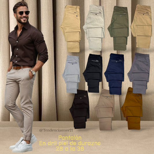 Pantalón Masculino en Dril Piel de Durazno