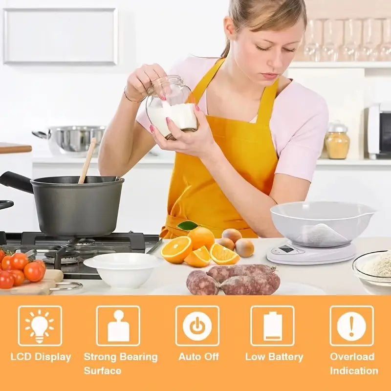 Gramera digital con recipiente