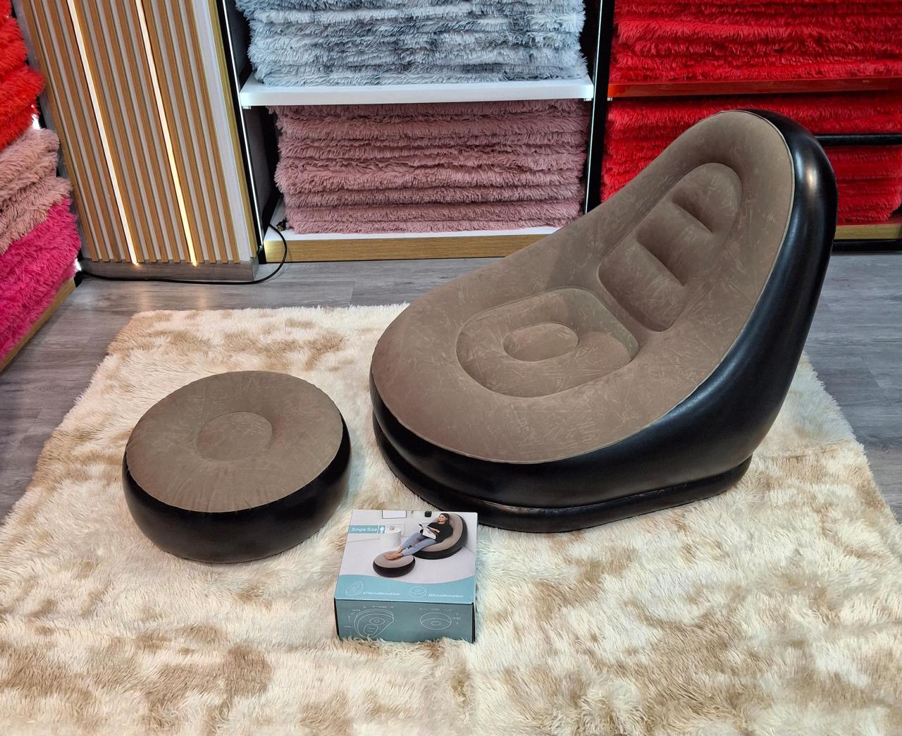 Sofá Inflable con Reposapiés – Comodidad donde la necesites