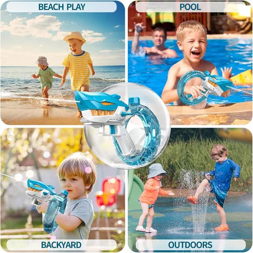 Pistola de Agua Eléctrica en forma de Tiburón – ¡La más poderosa del verano!