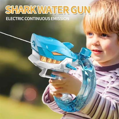 Pistola de Agua Eléctrica en forma de Tiburón – ¡La más poderosa del verano!