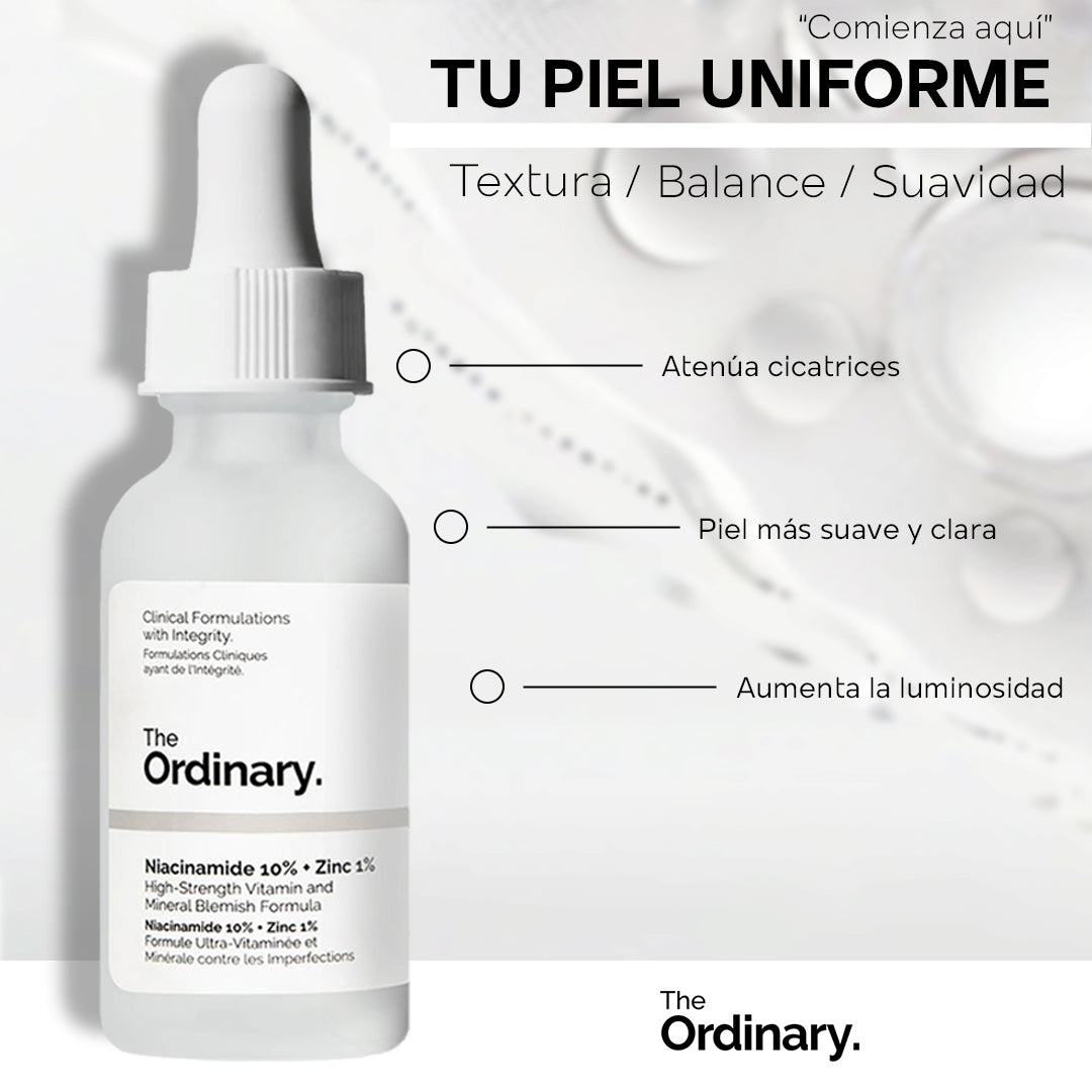 The Ordinary Niacinamide 10% + Zinc 1% Suero Facial Antimanchas y Antiacné
