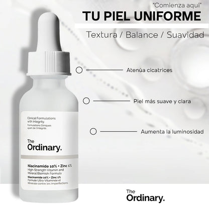 The Ordinary Niacinamide 10% + Zinc 1% Suero Facial Antimanchas y Antiacné
