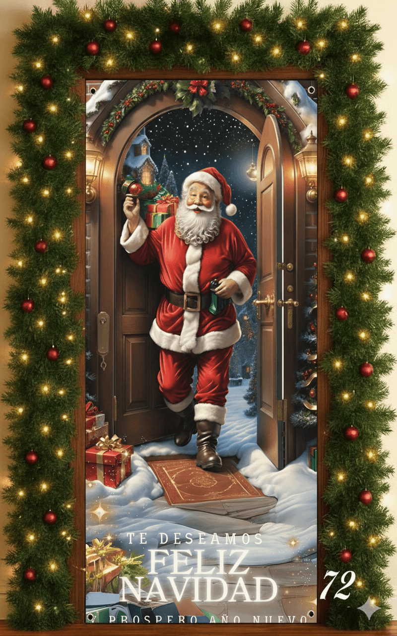 Funda Decorativa para Puerta Navideña