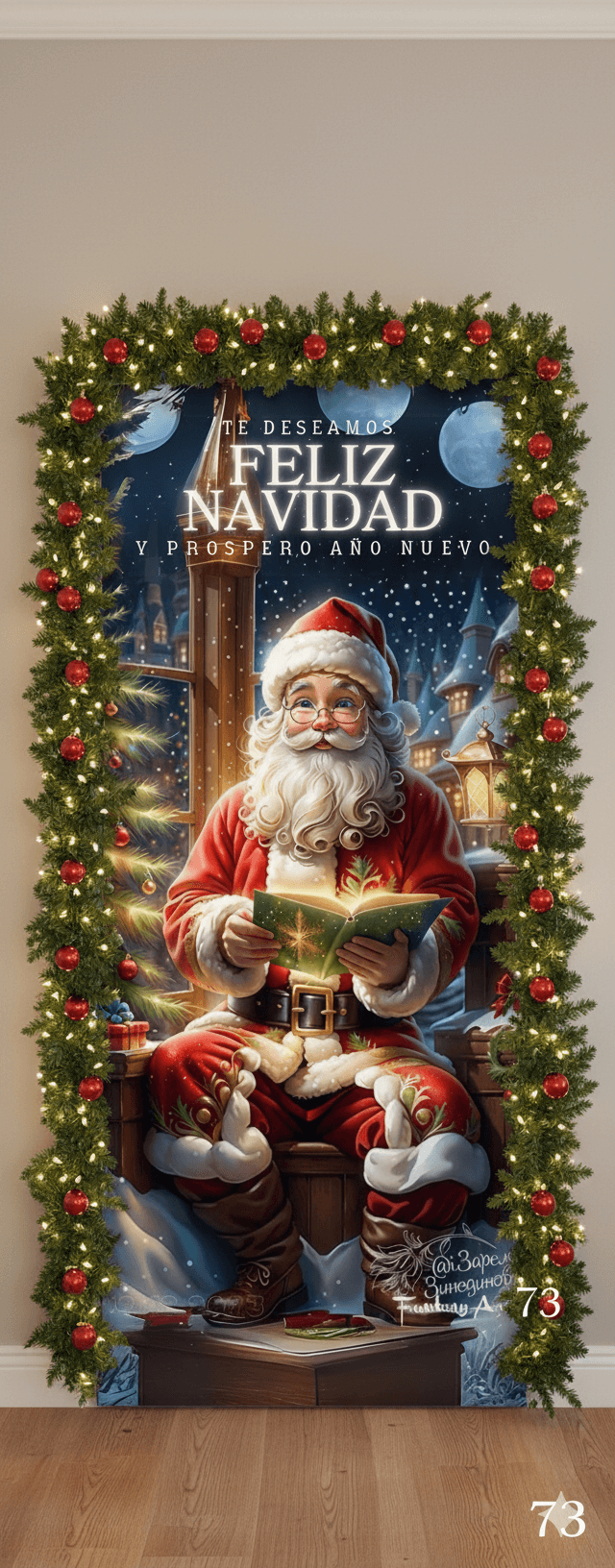 Funda Decorativa para Puerta Navideña