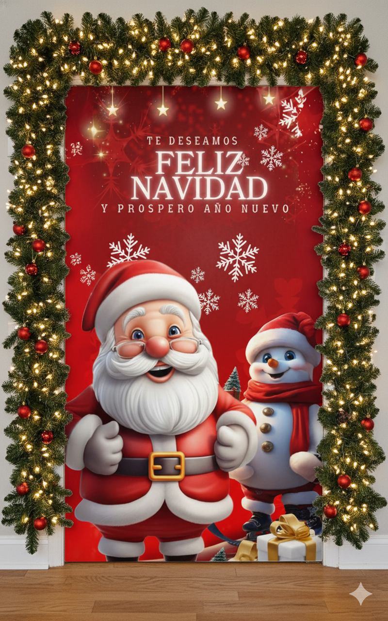 Funda Decorativa para Puerta Navideña