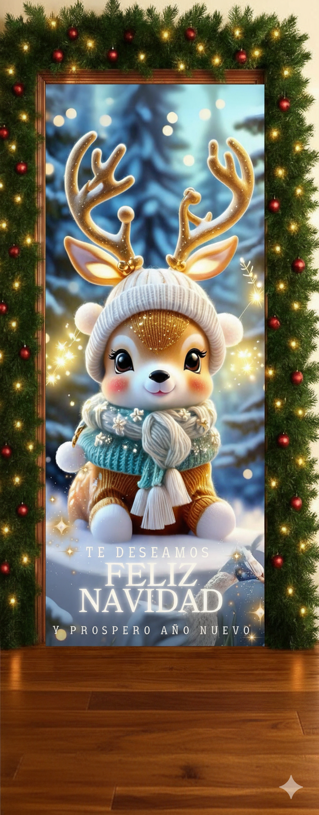 Funda Decorativa para Puerta Navideña