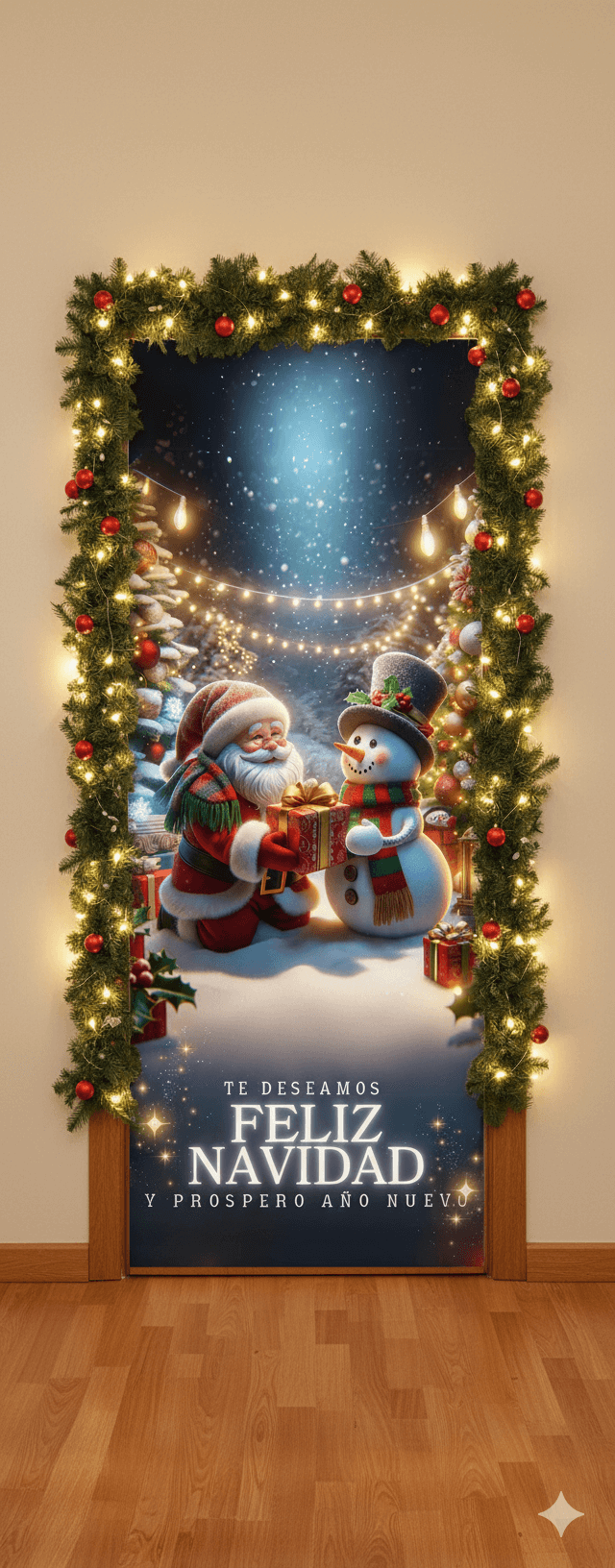 Funda Decorativa para Puerta Navideña