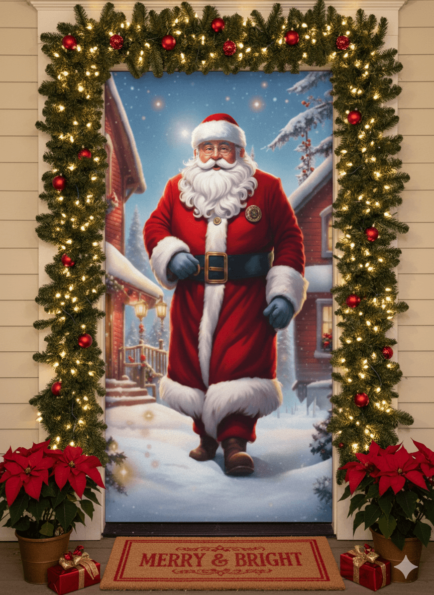 Funda Decorativa para Puerta Navideña