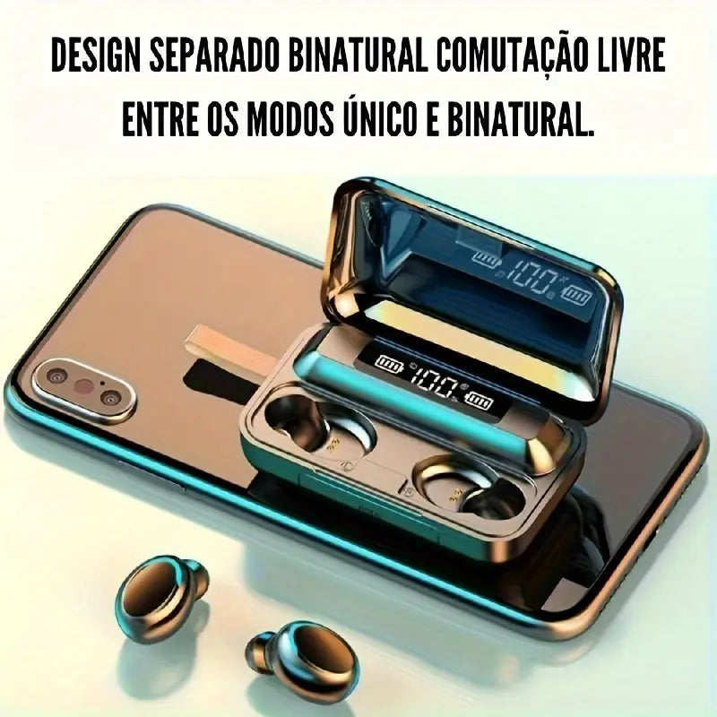 Audífonos Bluetooth F9 con indicador de carga